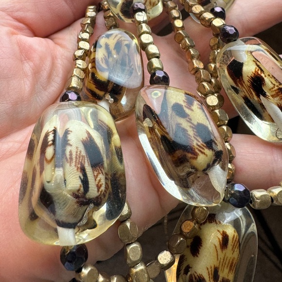 Chico’s Three-Strand Leopard Detail Necklace - Picture 6 of 7